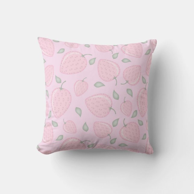 Berry Pink Aesthetic Strawberry Cushion (Front)