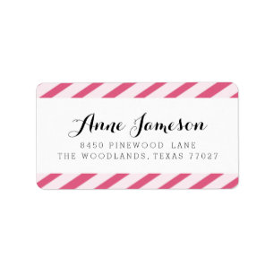 Berry Pink Carnival Stripes Address Labels