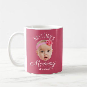 Berry Pink Custom Face Photo Keepsake Mum Mummy Coffee Mug