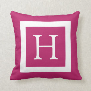 Berry Pink Custom Monogram Cushion