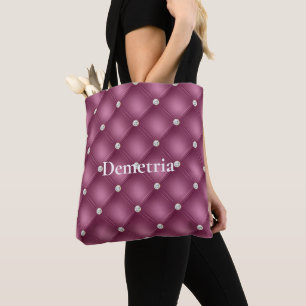 Berry Pink Diamond Tufts Christmas Tote Bag