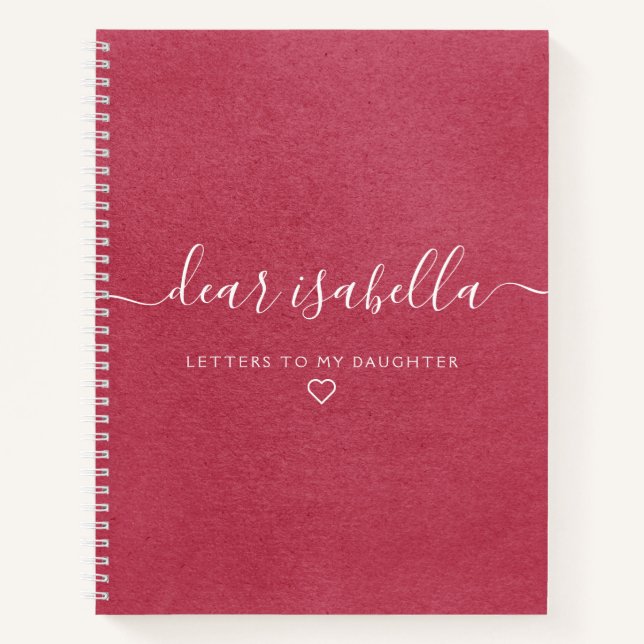 Berry Pink Elegant Dear Daughter Memory Journal (Front)