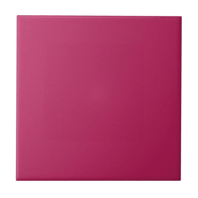 Berry Pink Personalised Trend Colour Background Ceramic Tile (Front)