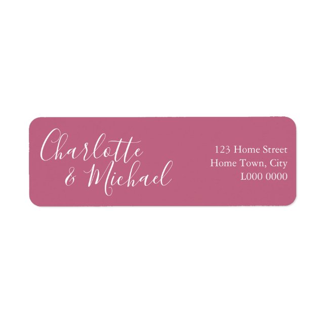 Berry Pink Signature Address Label Return Address Label (Front)