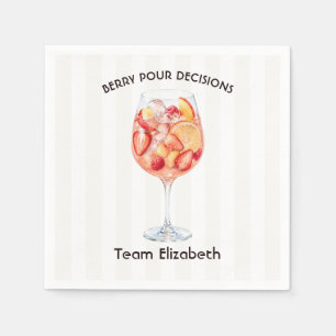 Berry Pour Decisions Coastal Bachelorette Party Napkin