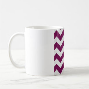 Berry Purple Chevron – Textured White Zigzag Coffee Mug