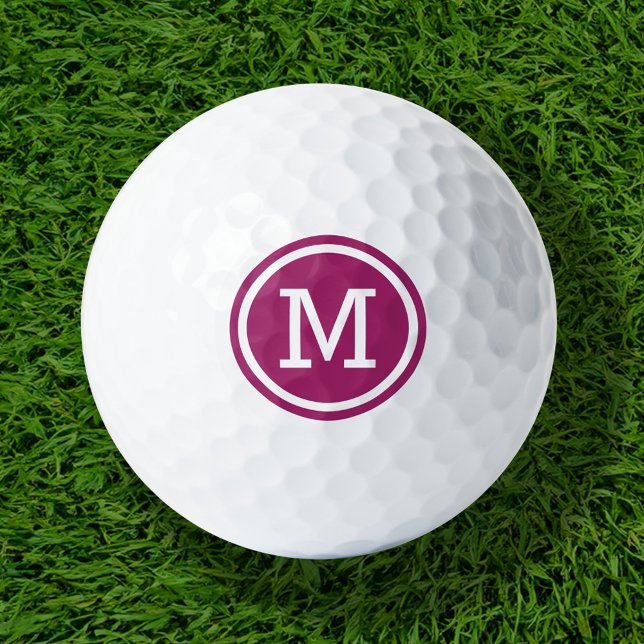 Berry Purple Monogram Personalised Golf Balls (Creator Uploaded)
