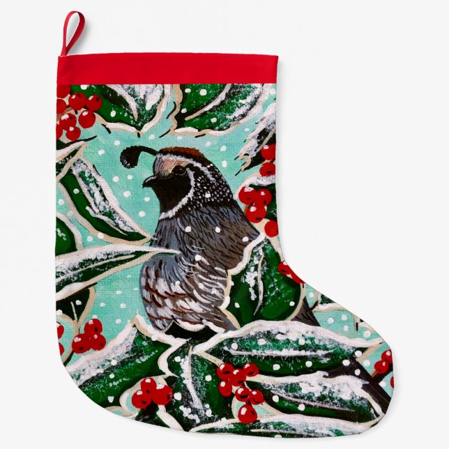 Berry Quail Stocking (Front)