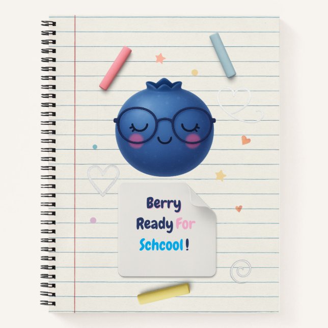 Berry Ready for School - Blueberry Back-to-School Notebook (Front)