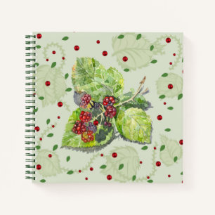 Berry red and black blackberries notebook