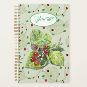 Berry red and black blackberries planner