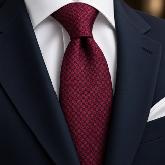 Berry Red Basketweave Texture Solid Tie