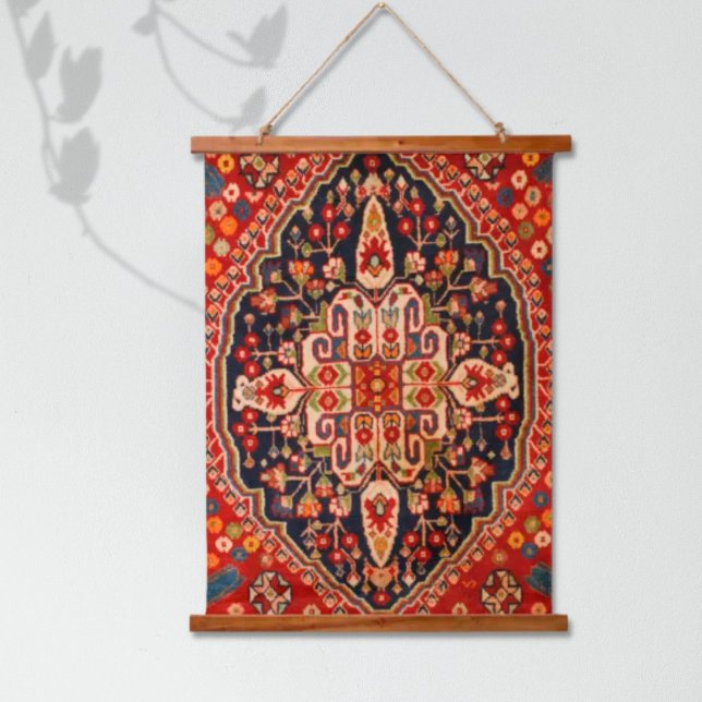 Berry Red Onyx Oriental Persian Qashqai Rug Wall  Hanging Tapestry (Creator Uploaded)