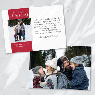 Berry Red Photo Merry Christmas Holiday Card