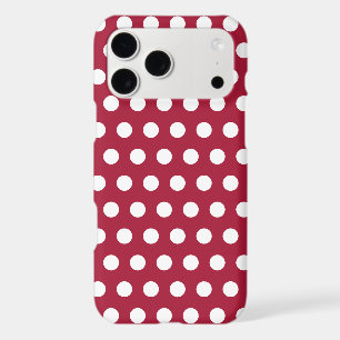 Berry Red White Polka Dot Pattern Design