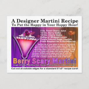Berry Scary Halloween Martini Recipe Postcard
