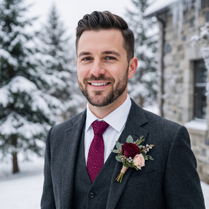 Berry Scattered Dots Tie