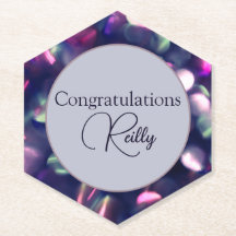 Berry Sparkle Customisable Paper Coaster