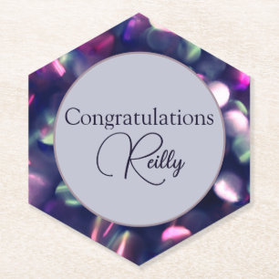 Berry Sparkle Customisable Paper Coaster