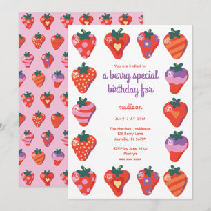 Berry Special Birthday Invitation - Pink