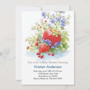 Berry Special Boy Baby Shower Celebration Invitation