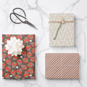 Berry Special Dipped Strawberries - Cacao Wrapping Paper Sheet