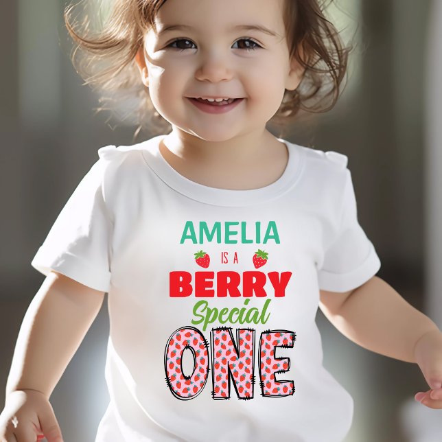 Berry Special First Birthday Shirt (Custom Berry Special One First Birthday Shirt with Strawberries)