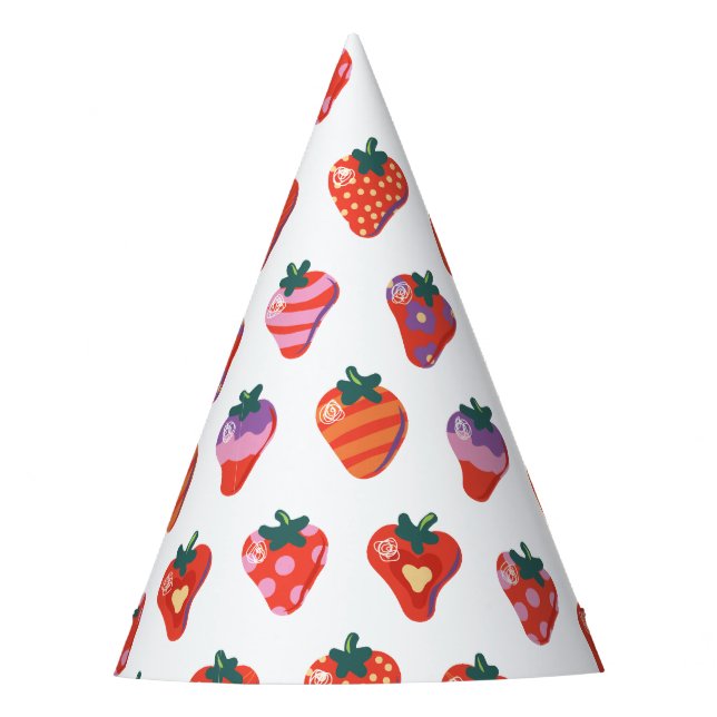 Berry Special Strawberry Birthday Party Hat (Front)
