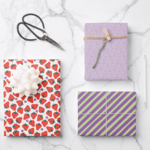 Berry Special Tossed Strawberry - White Wrapping Paper Sheet