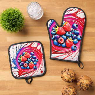Berry Splash: Colour Burst Oven Mitt & Pot Holder Set