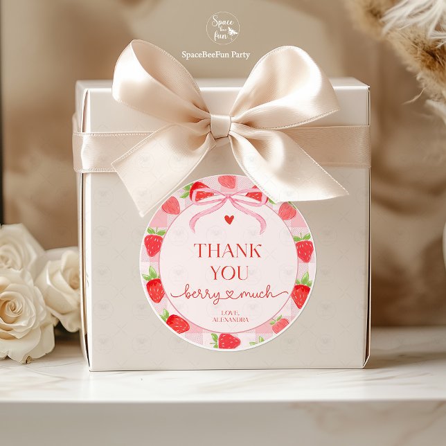 Berry Strawberry  Classic Round Sticker (berry strawberry sticker, strawberry round sticker, berry round sticker, strawberry classic sticker,)