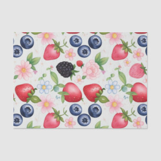 Berry Strawberry flowers Birthday Party for her Tissue Paper