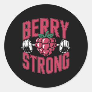 Berry Strong - Fitness Weightlifting Bodybuilding Classic Round Sticker