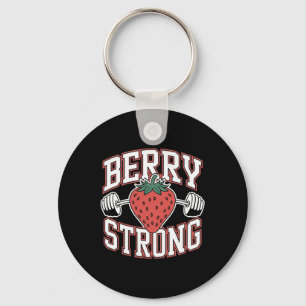 Berry Strong - Funny Bodybuilding Workout Pun Key Ring
