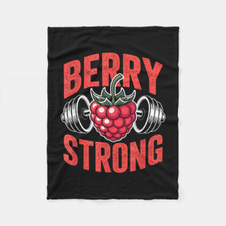 Berry strong vegetarian veganism funny vegan fleece blanket