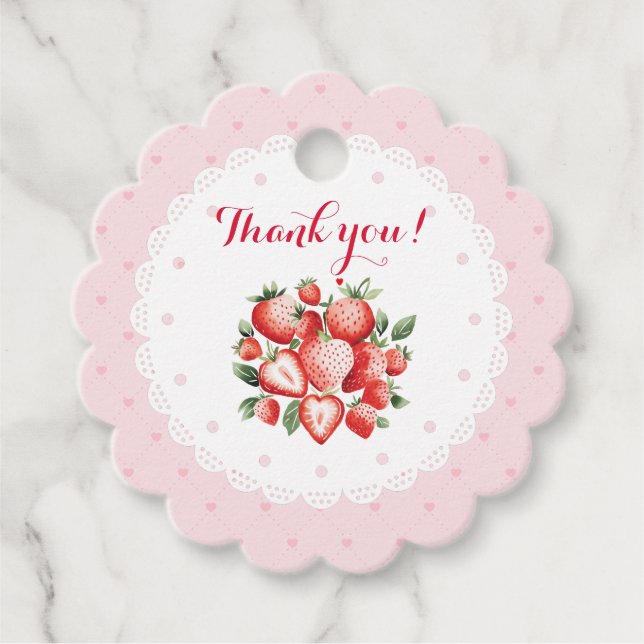 Berry Sweet 1st Birthday Favour Tags (Front)