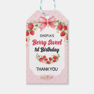 Berry Sweet 1st Birthday Gift Tags