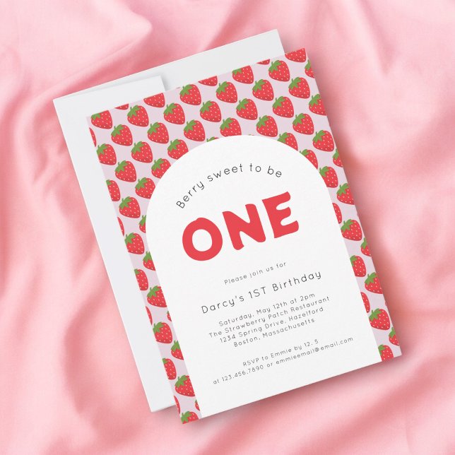 Berry sweet 1st birthday  invitation (Creator Uploaded)