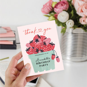 Berry Sweet 1st Birthday Thank You Card
