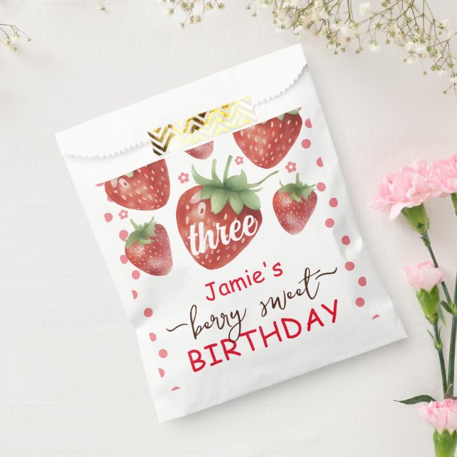 Berry Sweet 3rd Birthday Favour Bag (Sealed)