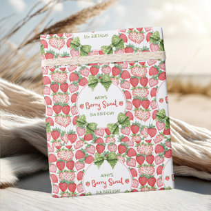 Berry Sweet 5th Birthday Strawberry Party  Wrapping Paper