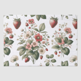 Berry Sweet All Over Strawberry and Floral Pattern Tissue Paper