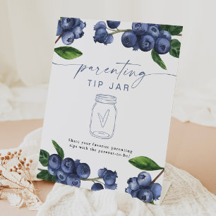 Berry Sweet Baby Blueberry Parenting Tip Jar  Pedestal Sign