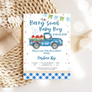 Berry Sweet Baby Boy Shower Invitation