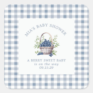 Berry Sweet Baby Clothesline Baby Shower  Square Sticker