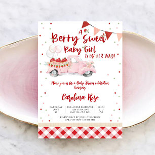 Berry Sweet Baby Girl Shower Invitation