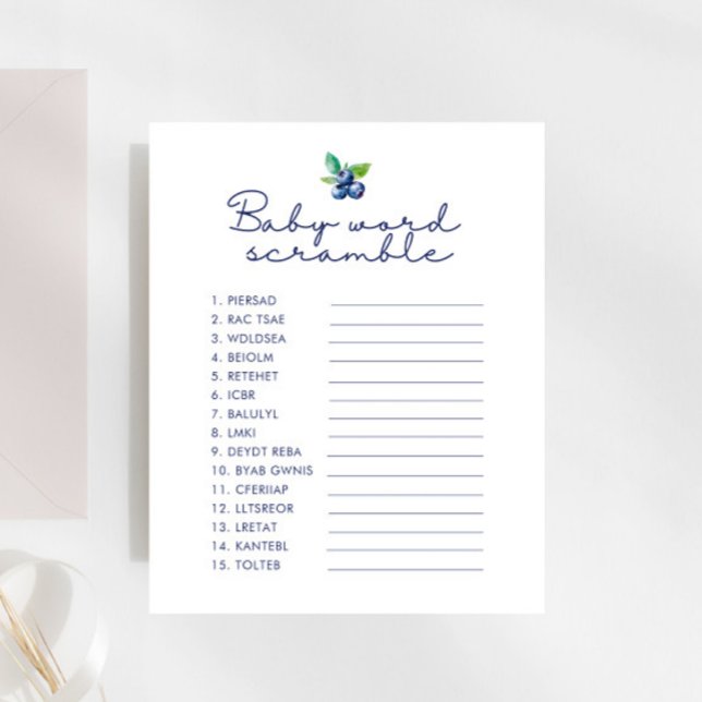 Berry Sweet Baby Shower Baby Word Scramble Game (Creator Uploaded)