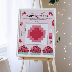 Berry Sweet Baby Shower Betting Squares Sign