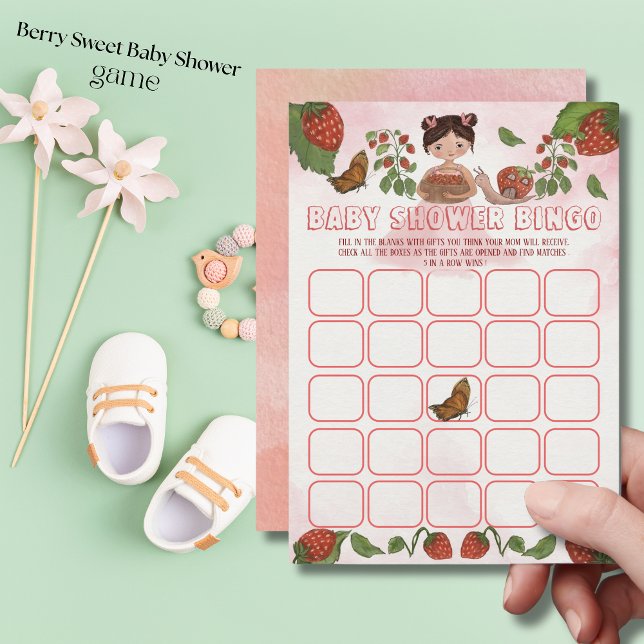 Berry Sweet Baby Shower Bingo Game Card (Berry Sweet Baby Shower Bingo Game Invitation)