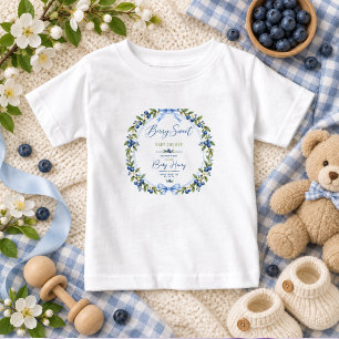 Berry Sweet baby shower   Blue Gingham Blueberry T-Shirt